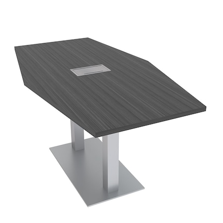 Skutchi Designs 33.5 in W, 59.5 in L, 29 in H, Engineered Wood Top, Grey HAR-HEX.IR-34x60-DOU-ELEC-ASIANNIGHT